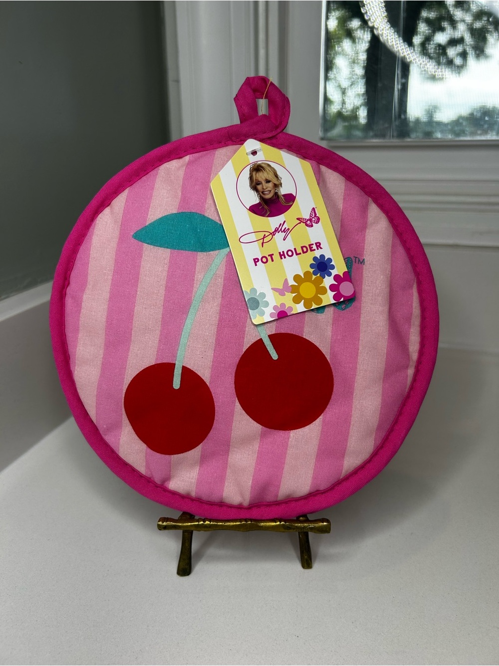 NWT Pink Cherry Pot Holder by Dolly Parton